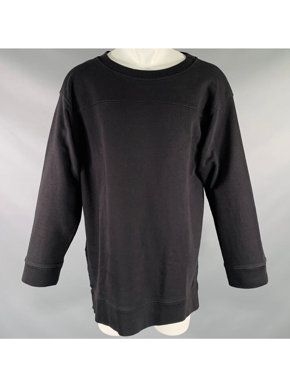 DRIES VAN NOTEN Size S Black Cotton Cut Out Crew Neck Sweatshirt